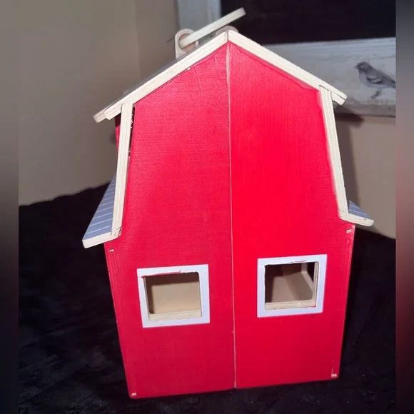 Melissa & Doug Fold & Go Wooden Red Barn Playset w/ Farm Animals Portable Toy - Picture 2 of 9